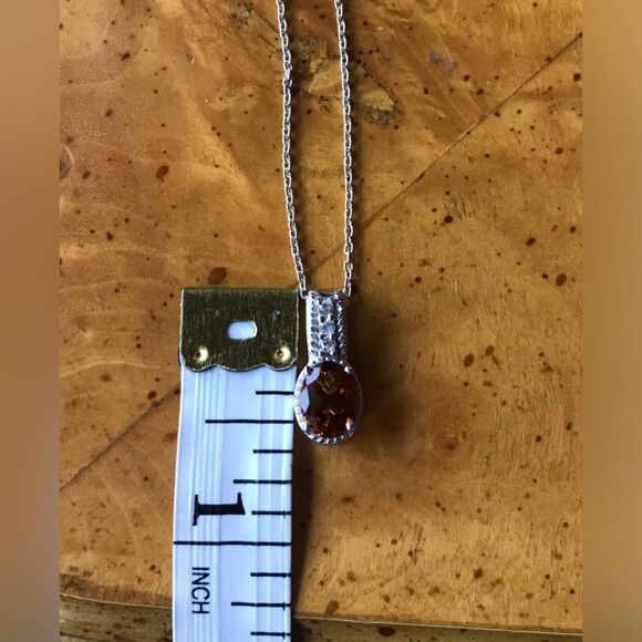 Natural Citrine Sterling Silver Necklace - Picture 4 of 7